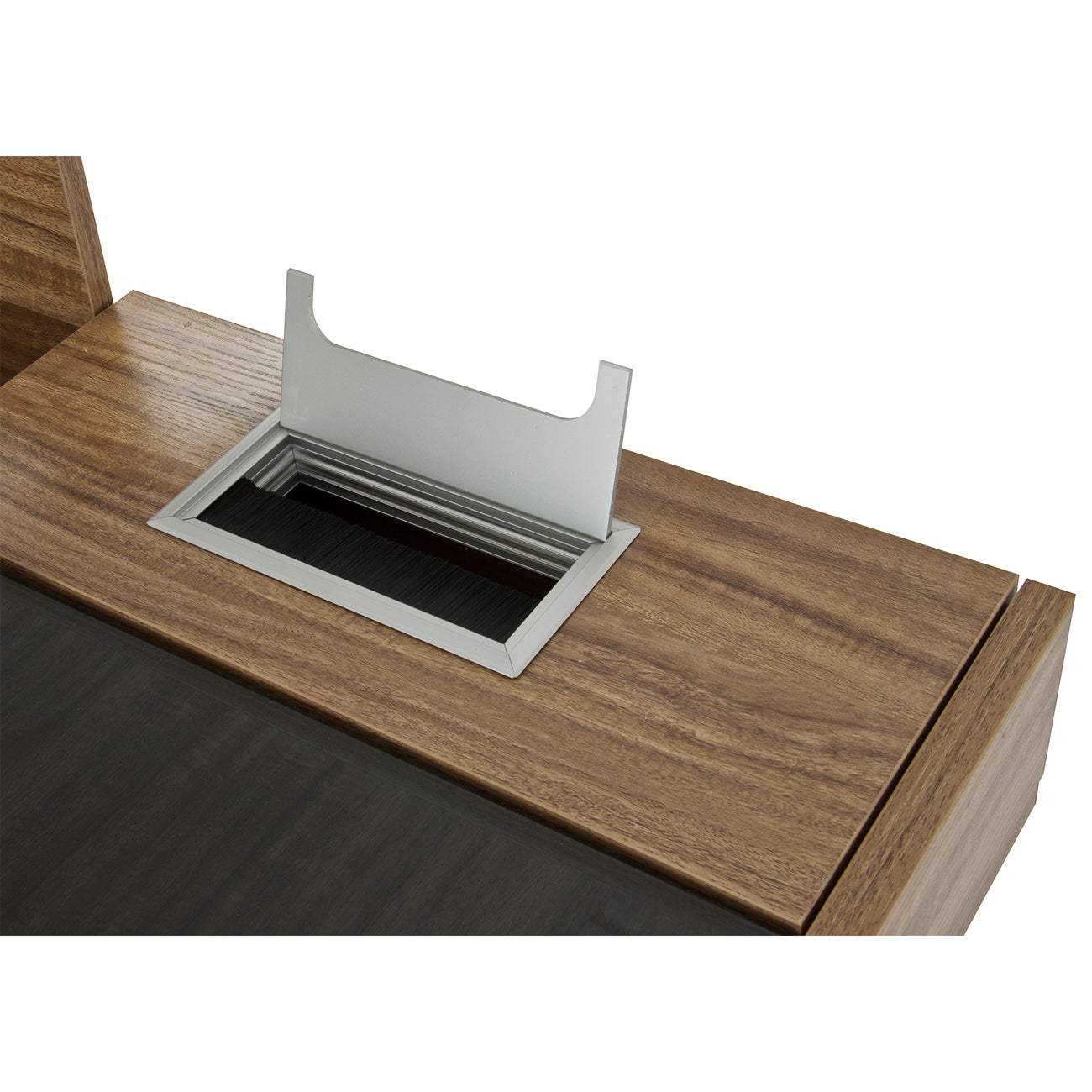 Compact Computer Desk with Multiple Storage, Walnut