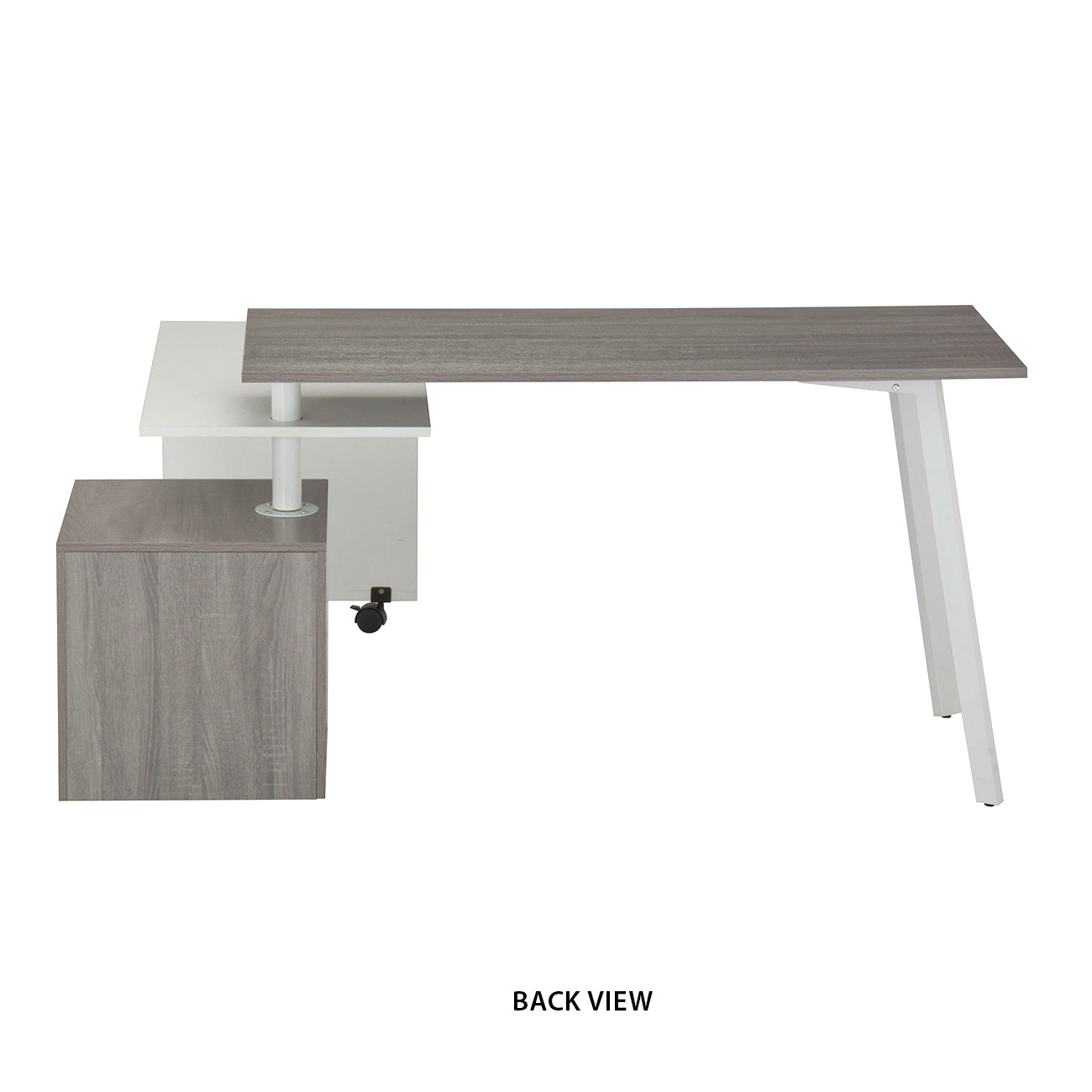 Rotating Multi-Positional Modern Desk, Gray