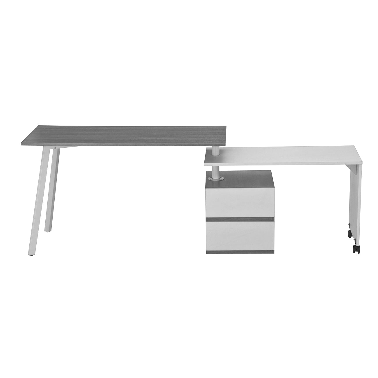 Rotating Multi-Positional Modern Desk, Gray
