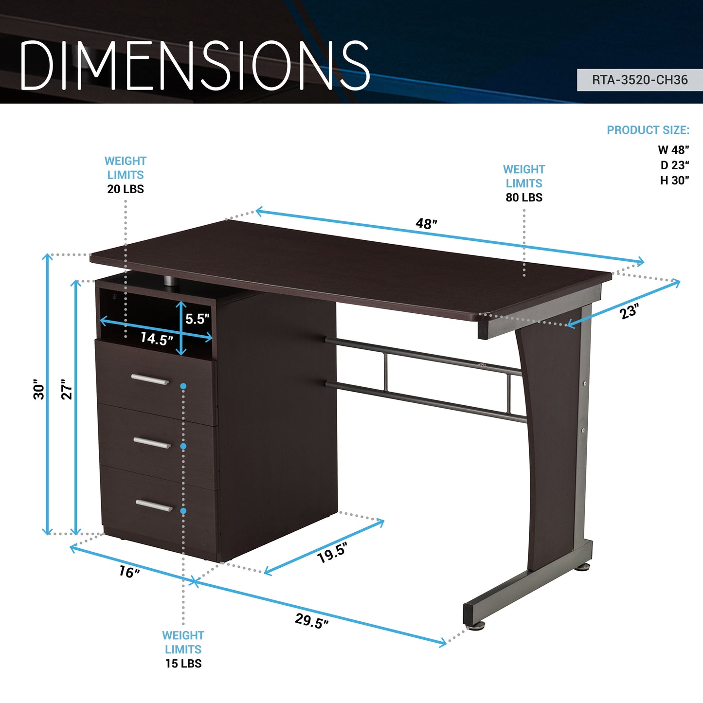 Modern Wood Executive Desk