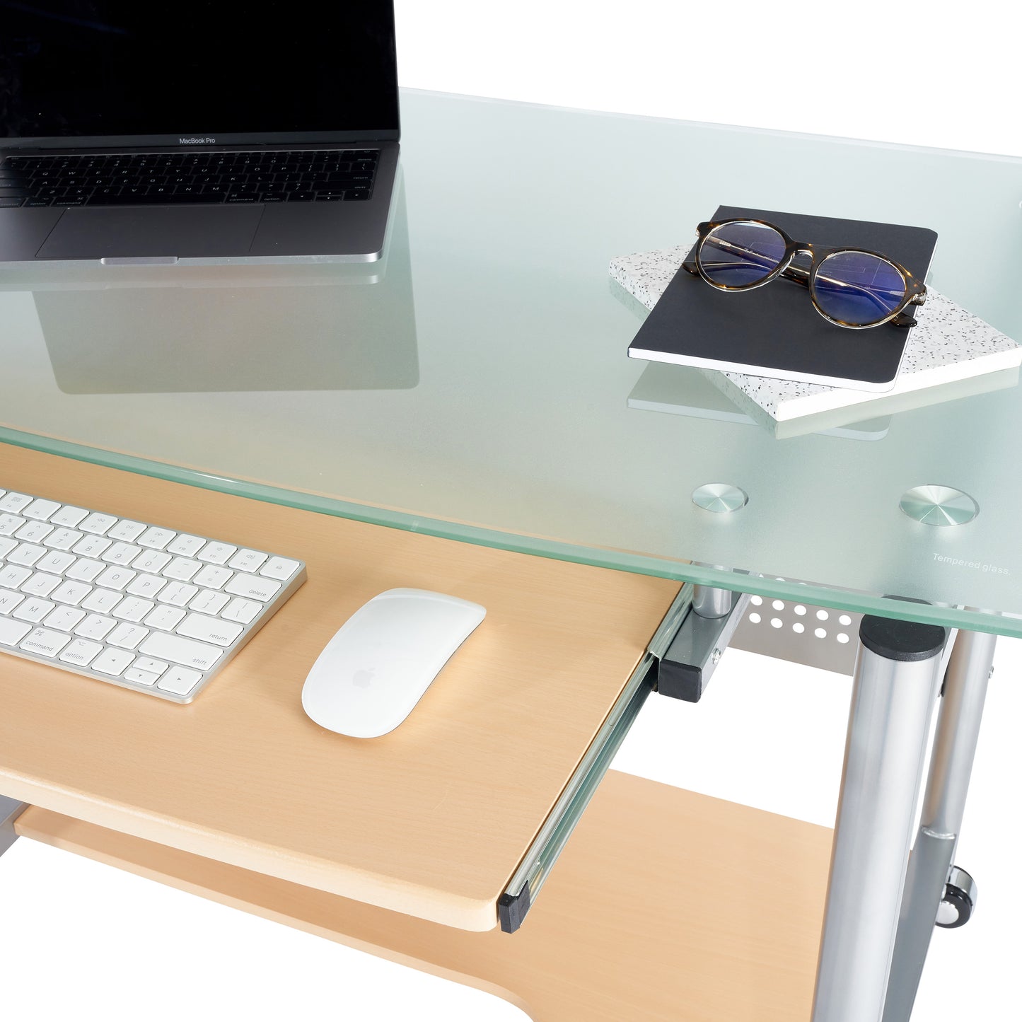 Rolling Glass Desk