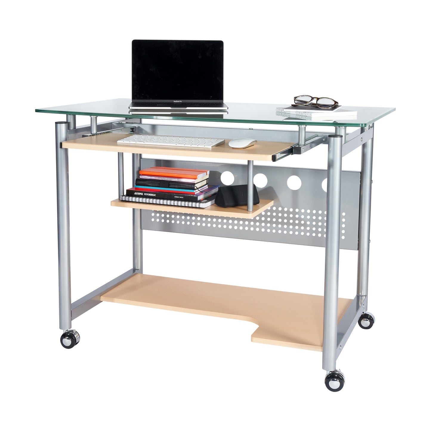Rolling Glass Desk