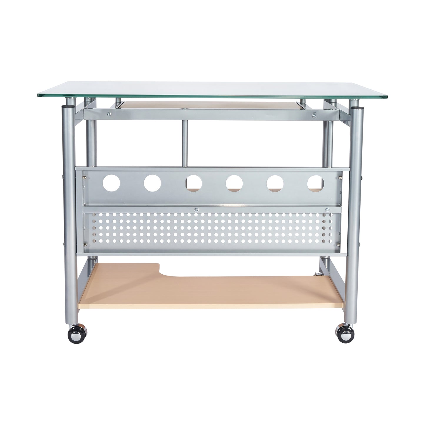 Rolling Glass Desk