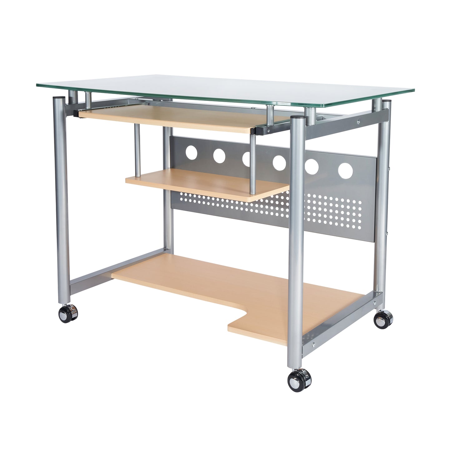 Rolling Glass Desk