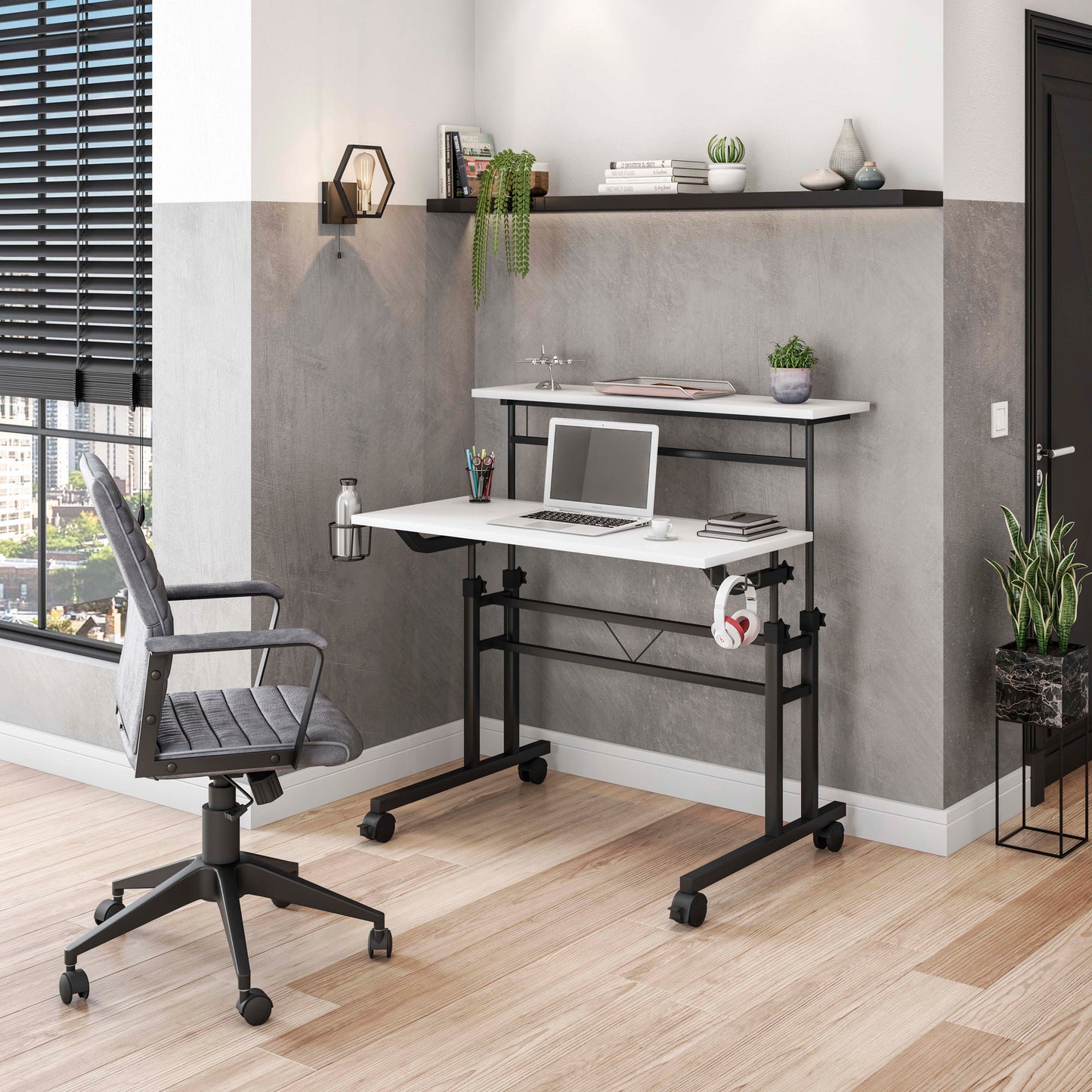Rolling Writing Desk, White