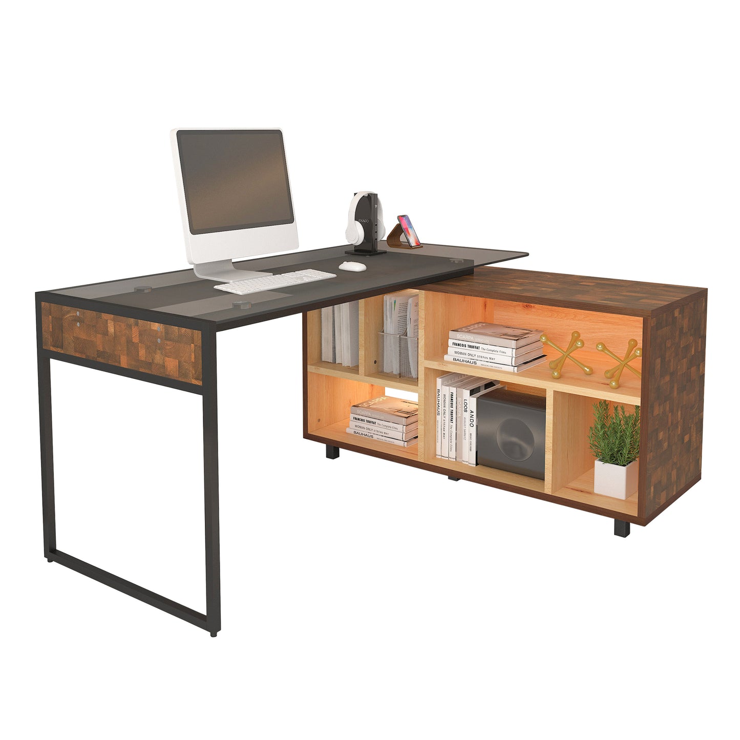 L-Shape Corner Desk, Oak
