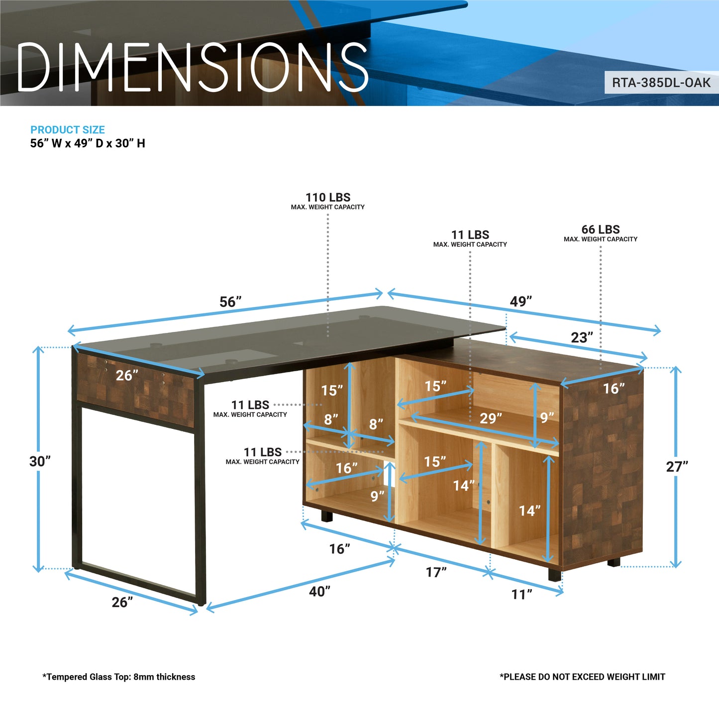 L-Shape Corner Desk, Oak