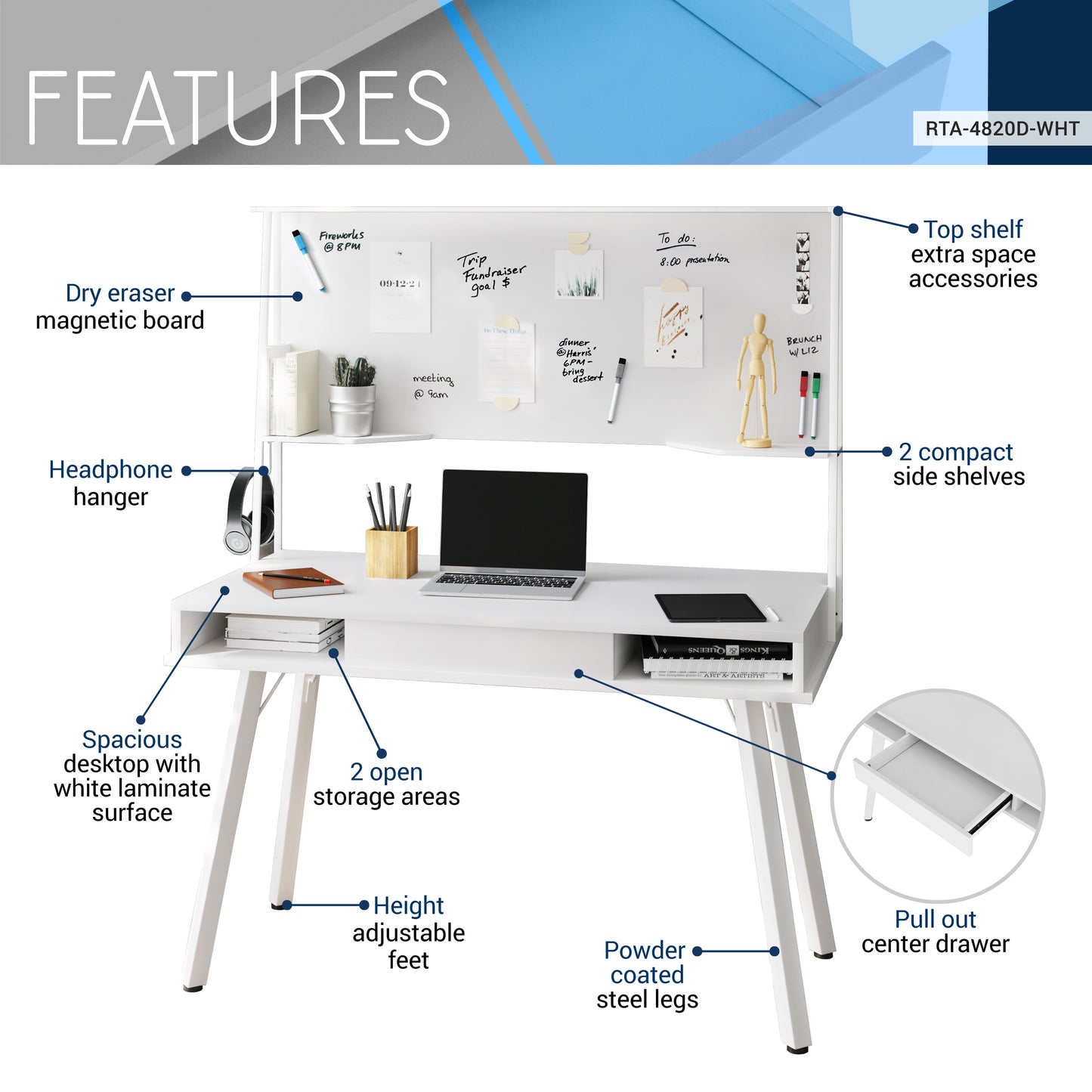 The Magnetic White Board Desk