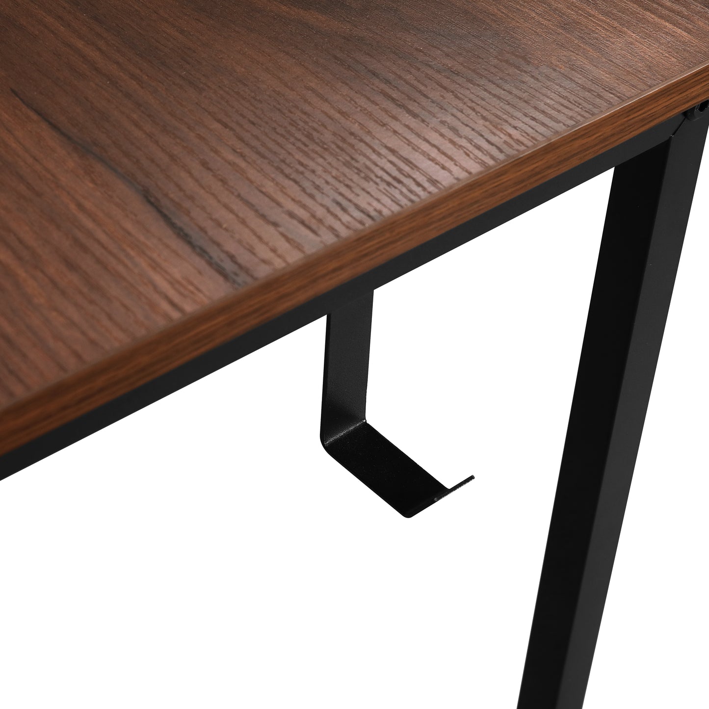 L-Shape Industrial Desk, Walnut