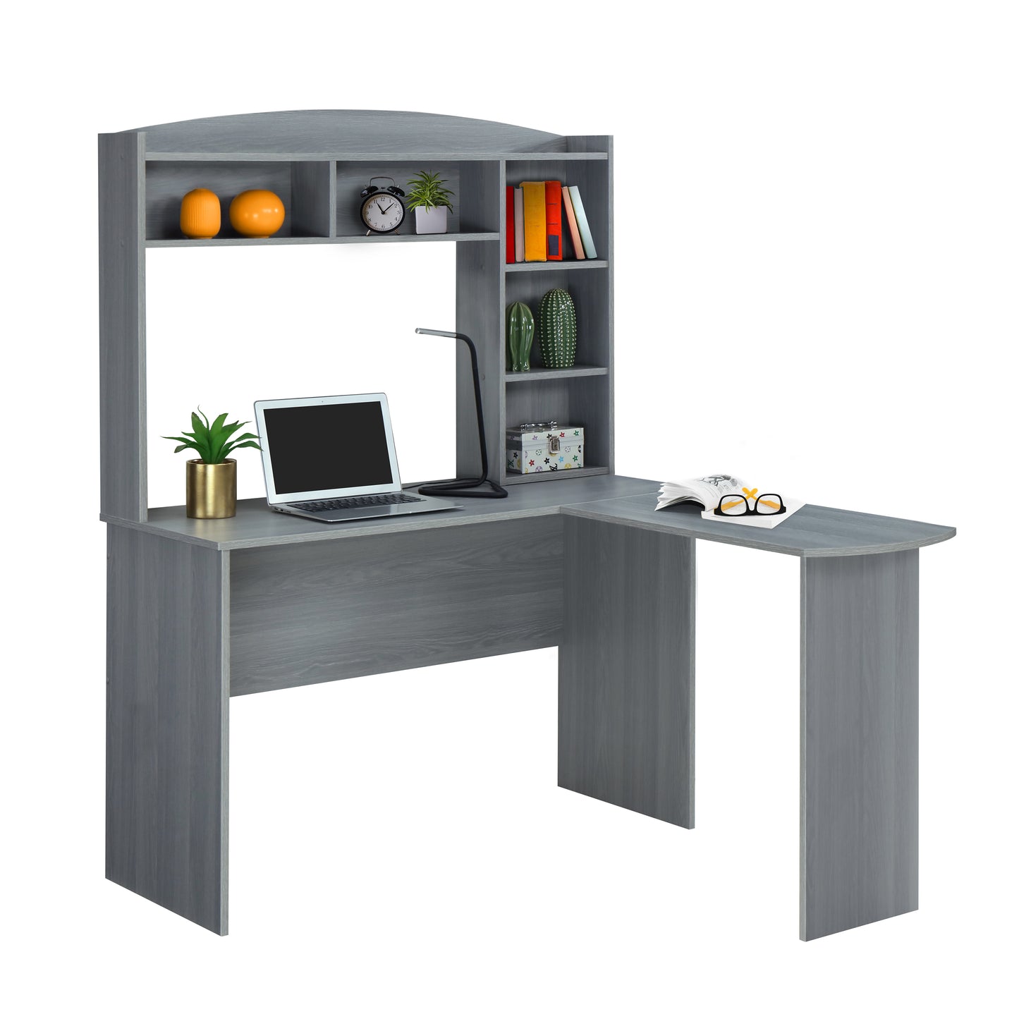Gray Modern L-Shape Work Desk