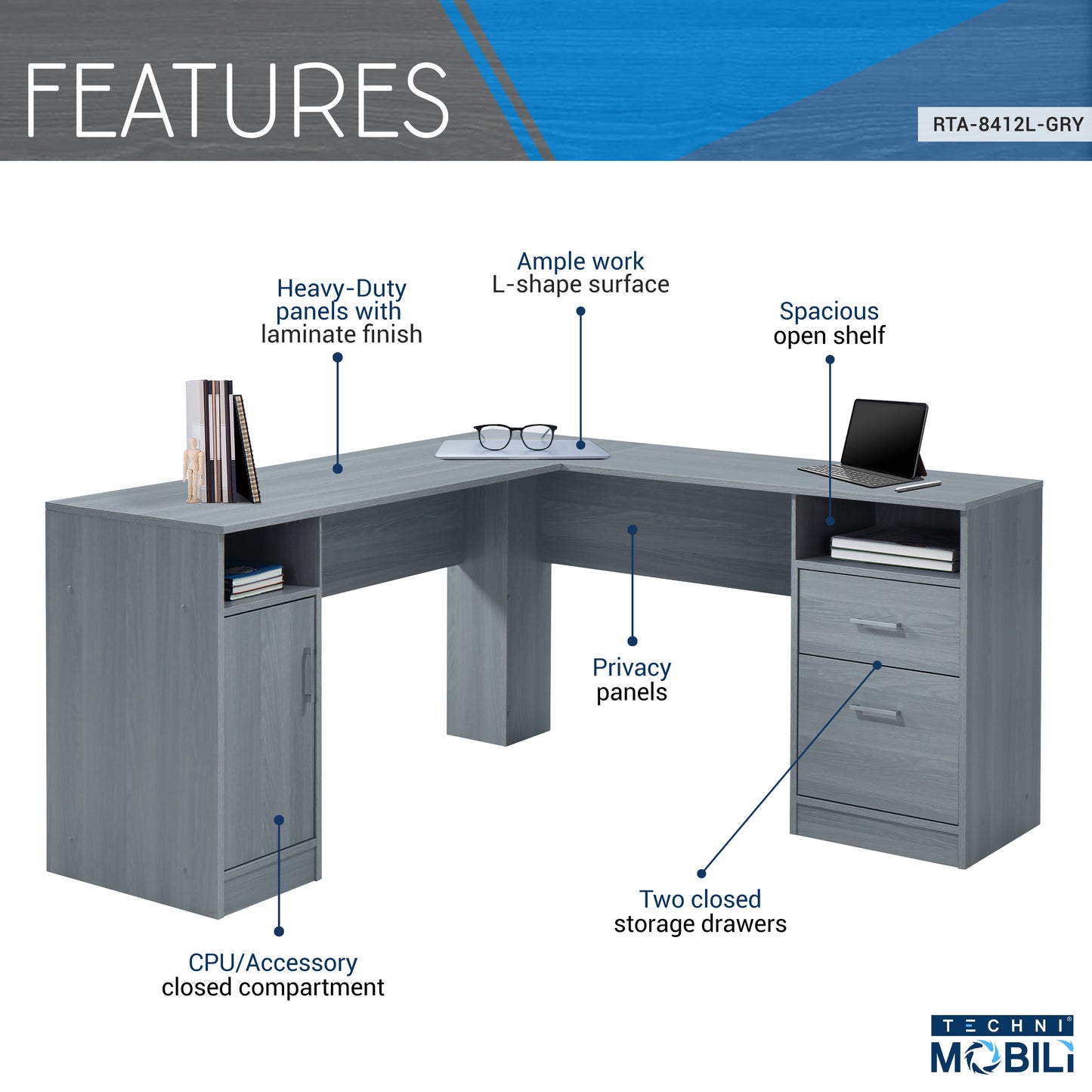 Large Gray Workstation