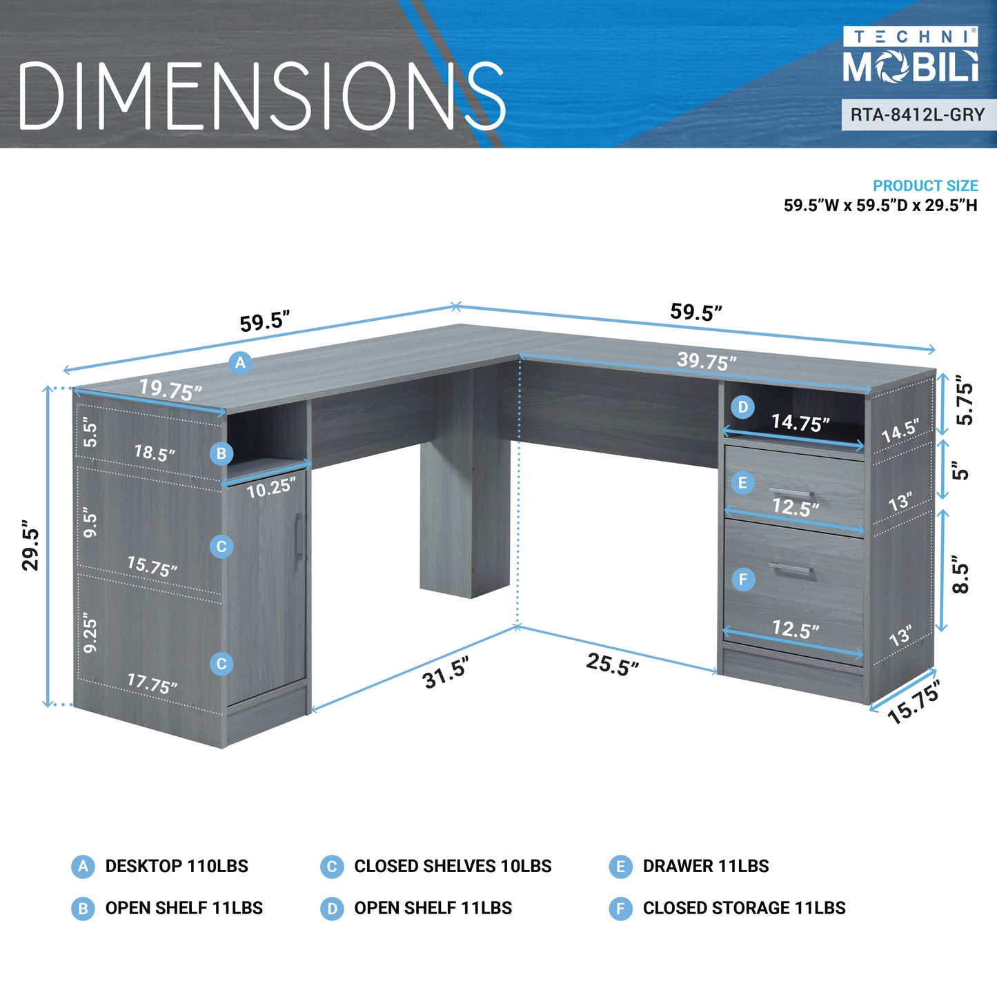 Large Gray Workstation