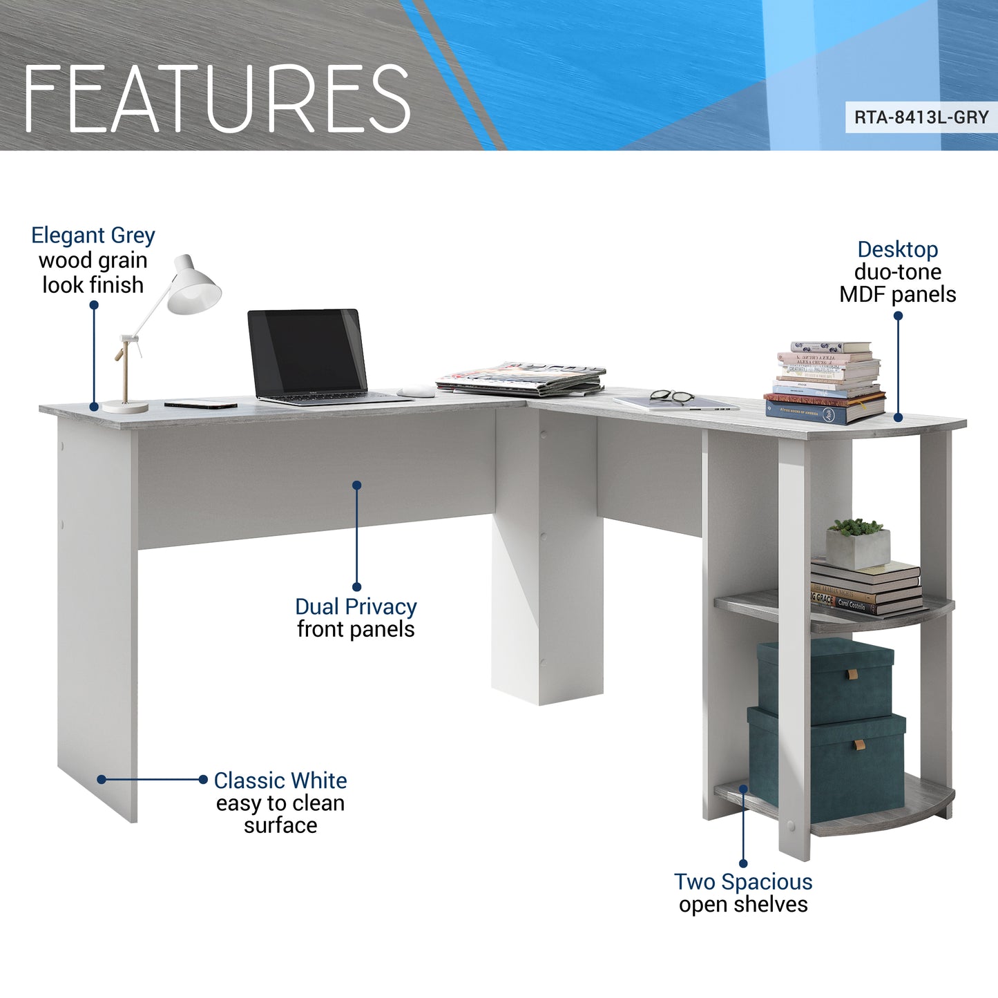 Large Gray and White Workstation