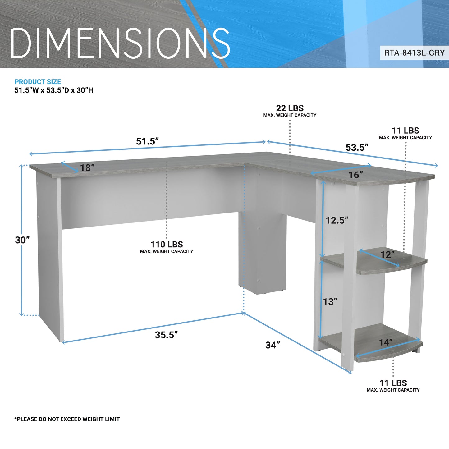 Large Gray and White Workstation