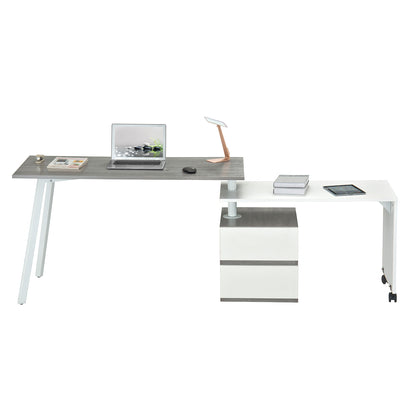 Rotating Multi-Positional Modern Desk, Gray