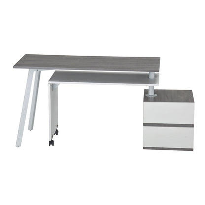 Rotating Multi-Positional Modern Desk, Gray