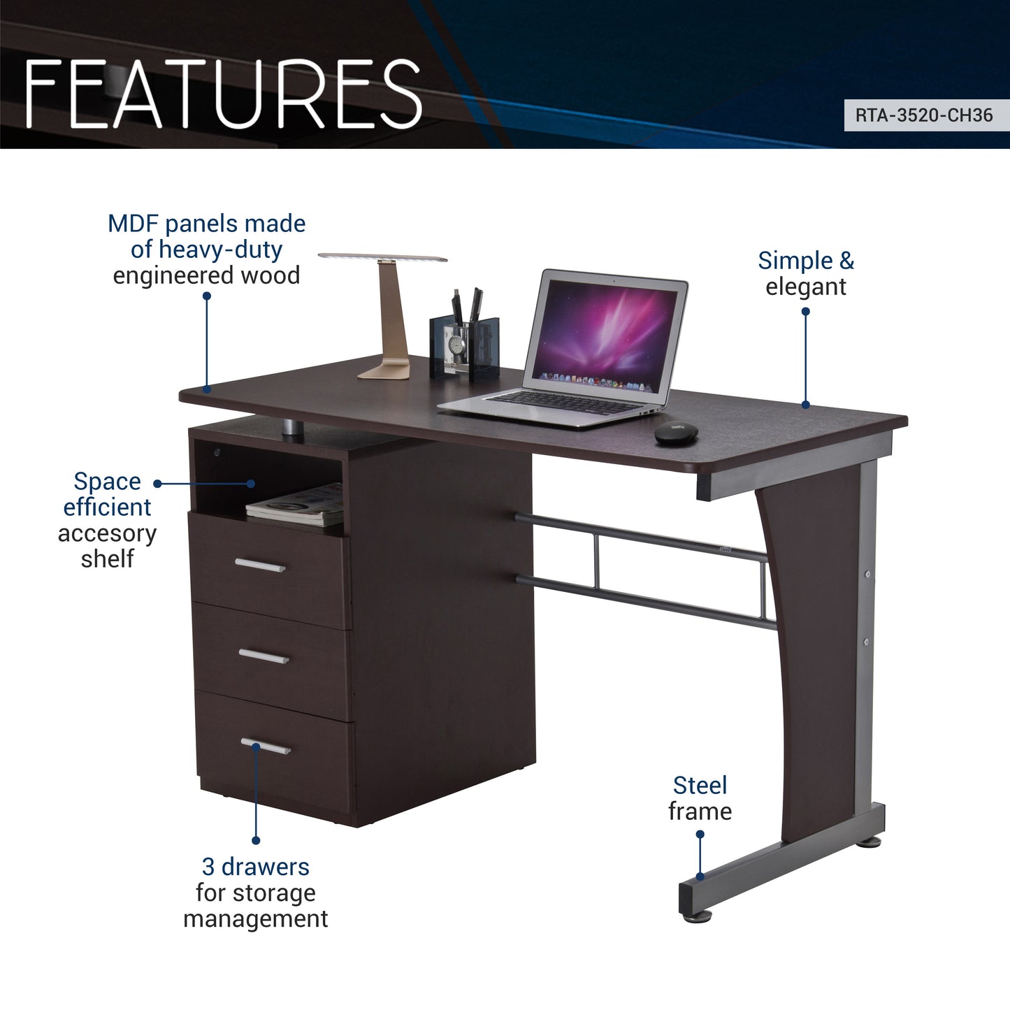 Modern Wood Executive Desk