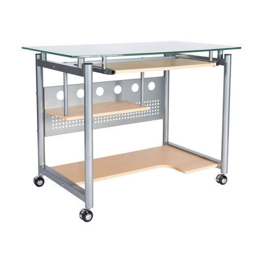 Rolling Glass Desk