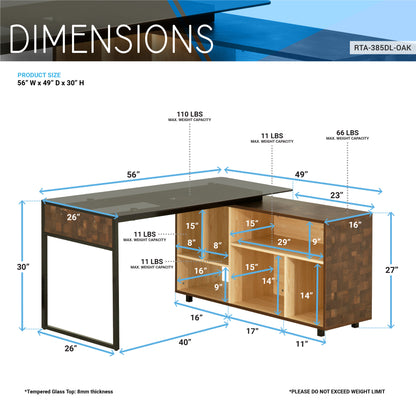 L-Shape Corner Desk, Oak