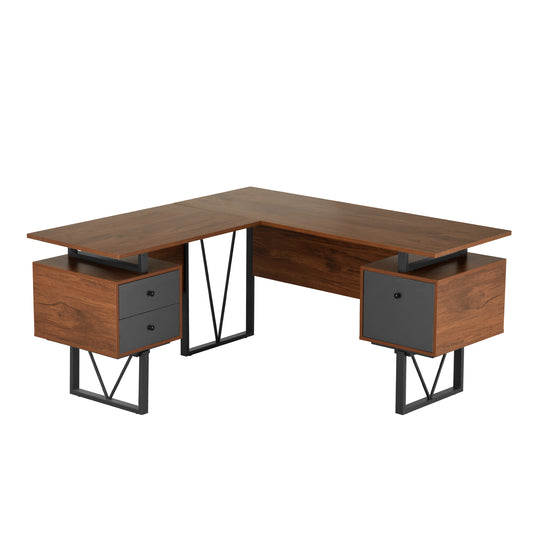 Reversible L-Shape Desk, Walnut