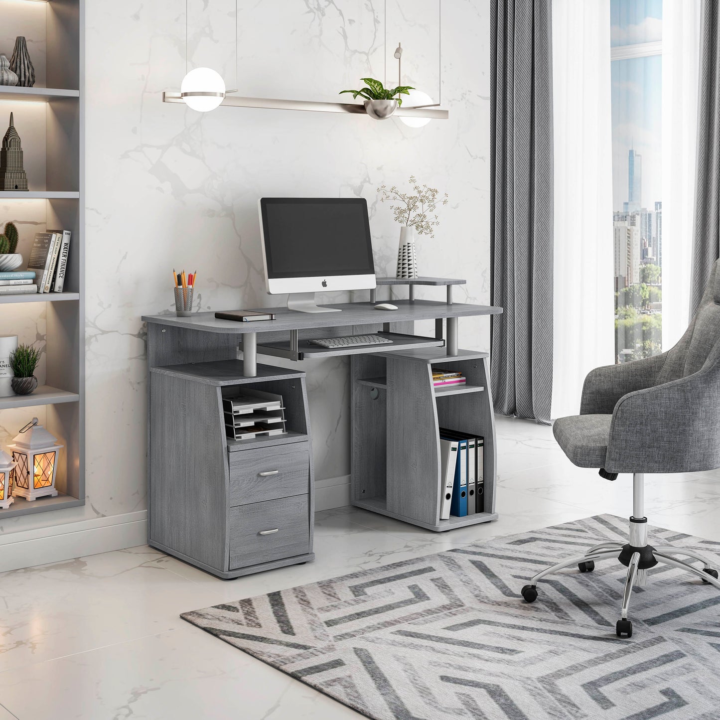 Gray Workstation Desk