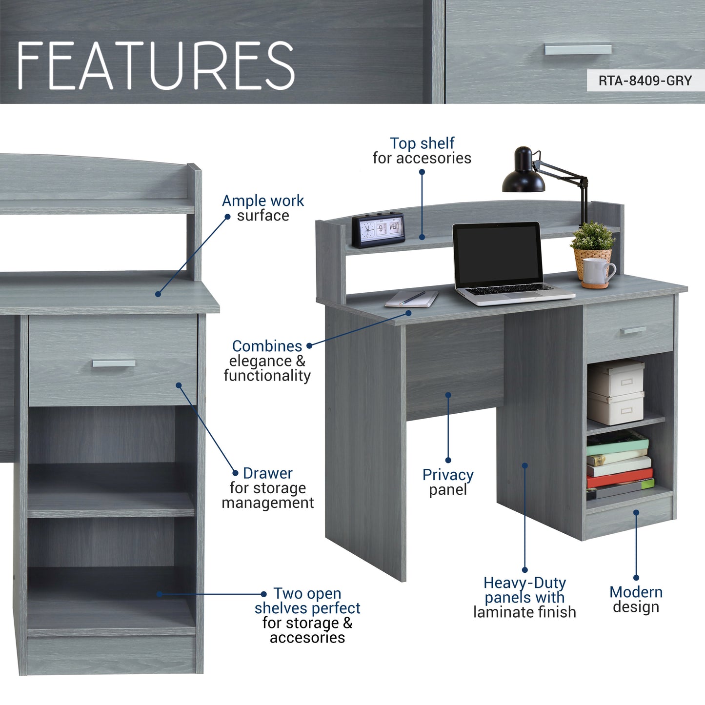 Gray Work Desk