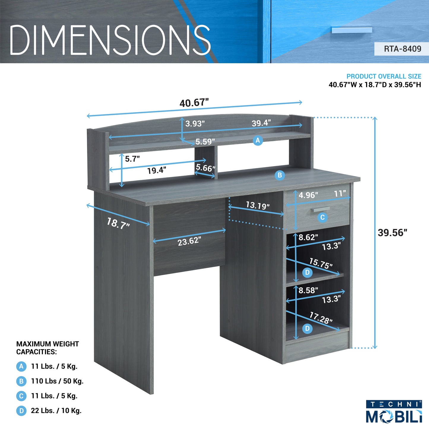 Gray Work Desk