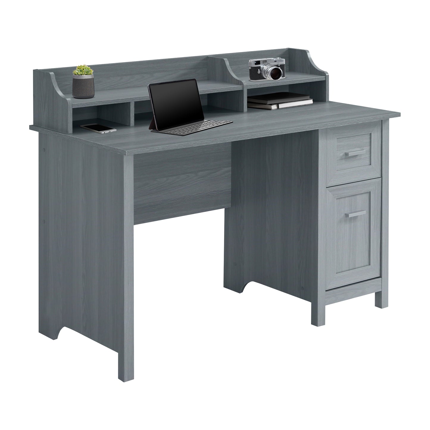Traditional Gray Office Desk