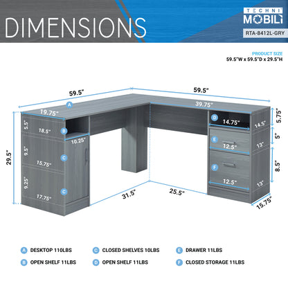 Large Gray Workstation