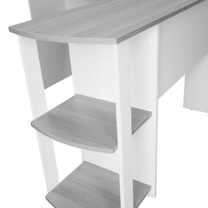Large Gray and White Workstation