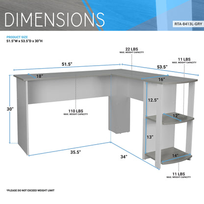 Large Gray and White Workstation