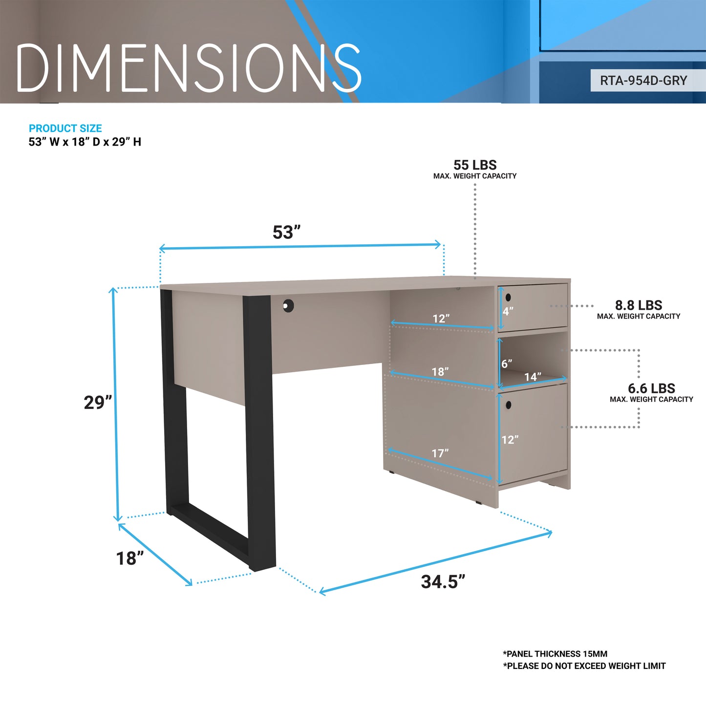 Gray Industrial Writing Desk