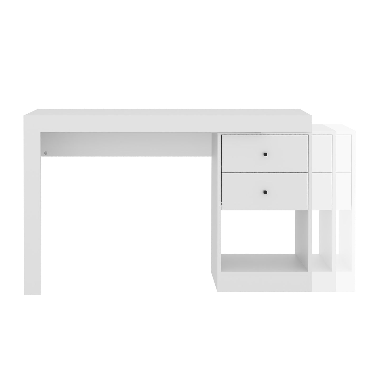 White Expandable Office Desk